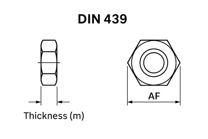 DIN 439 Hex Thin Nut Manufacturer Low Profile Jam Nut Supplier DCS Screws high quality